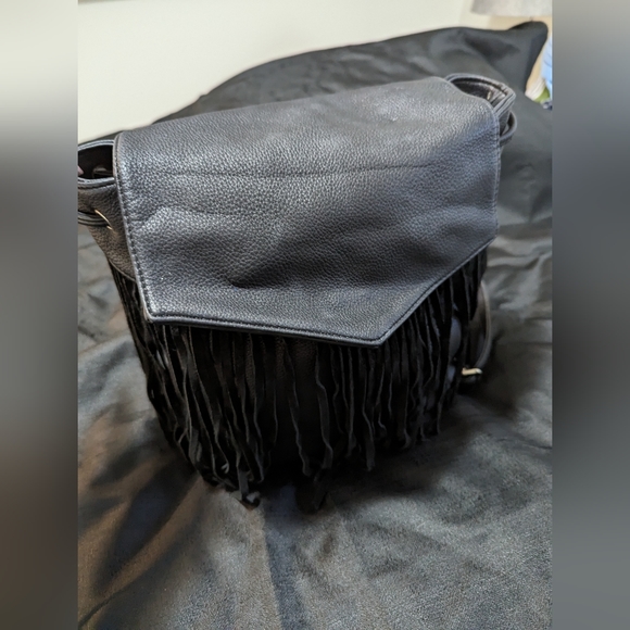 Black Fringe Backpack - Picture 5 of 11
